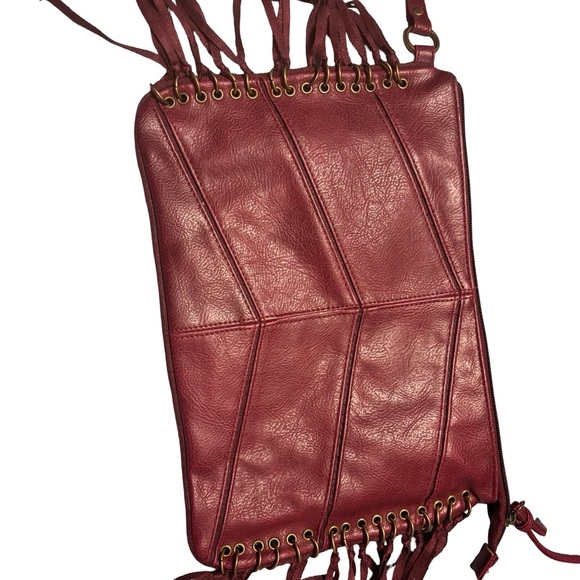 Mossimo Supply Co. Red non Leather Fringe Wristlet - Picture 1 of 4